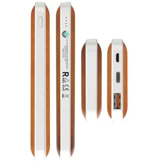 Albesk Recycled Leather 10000mAh PD Powerbank Tan Sides